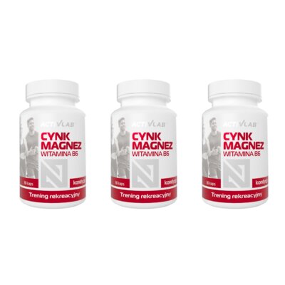 Kompleks witamin i minerałów ACTIVLAB Cynk + Magnez + Witamina B6 (3 x 30 kapsułek)