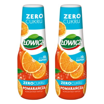 Syrop do herbaty ŁOWICZ Pomarańcza Zero Cukru 2 x 400 ml