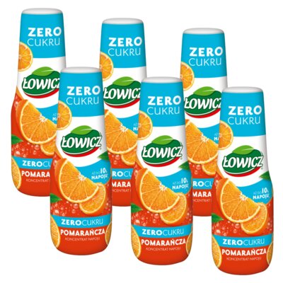 Syrop do herbaty ŁOWICZ Pomarańcza Zero Cukru 6 x 400 ml