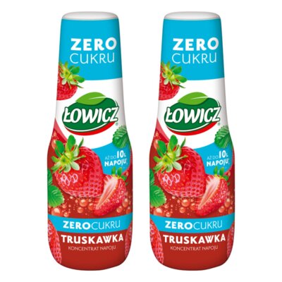 Syrop do herbaty ŁOWICZ Truskawka Zero Cukru 2 x 400 ml