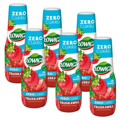 Syrop do herbaty ŁOWICZ Truskawka Zero Cukru 6 x 400 ml