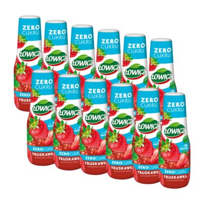 Syrop do herbaty ŁOWICZ Truskawka Zero Cukru 12 x 400 ml