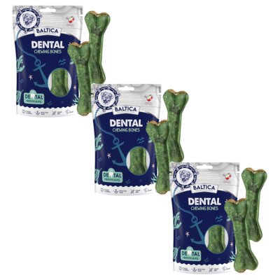 Przysmak dla psa BALTICA Dental Chewing Kość z wołowiną i szałwią 3 x 140 g