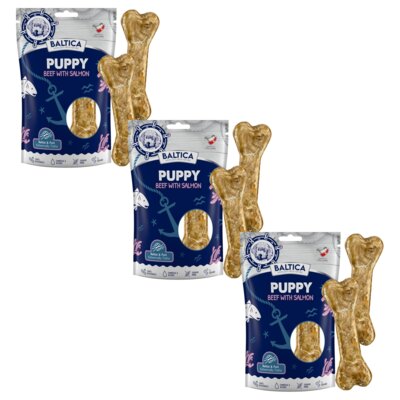 Przysmak dla psa BALTICA Puppy Kość z wołowiną i łososiem 3 x 140 g