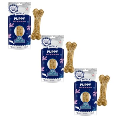 Przysmak dla psa BALTICA Puppy Kość z wołowiną i łososiem 3 x 70 g