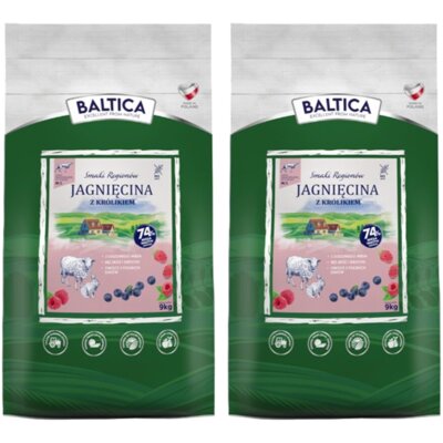 Karma dla psa BALTICA Smaki Regionów Adult Jagnięcina z królikiem M/L 2 x 9 kg
