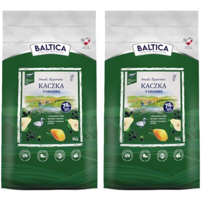 Karma dla psa BALTICA Smaki Regionów Adult Kaczka z gruszką M/L 2 x 9 kg