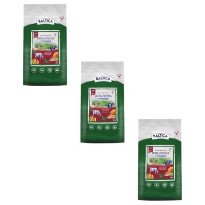 Karma dla psa BALTICA Smaki Regionów Adult Wołowina z warzywami M/L 3 x 9 kg