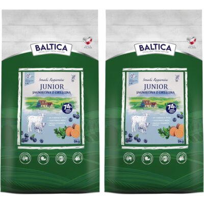 Karma dla psa BALTICA Smaki Regionów Junior Jagnięcina z cielęciną 2 x 9 kg