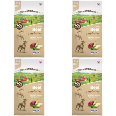 Karma dla psa BALTICA Natural & Balance z wołowiną M/L 4 x 9 kg