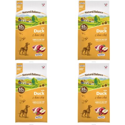 Karma dla psa BALTICA Natural & Balance z kaczką M/L 4 x 9 kg