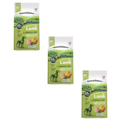 Karma dla psa BALTICA Natural & Balance z jagnięciną M/L 3 x 3 kg