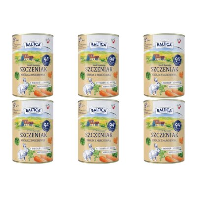Karma dla psa BALTICA Smaki Regionów Szczeniak Królik z marchewką 6 x 400 g