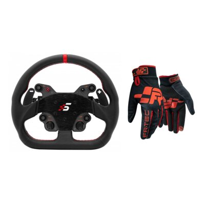 Kierownica SIMAGIC GT1-SD QR50 Skóra + Rękawice do simracingu FR-TEC Pro