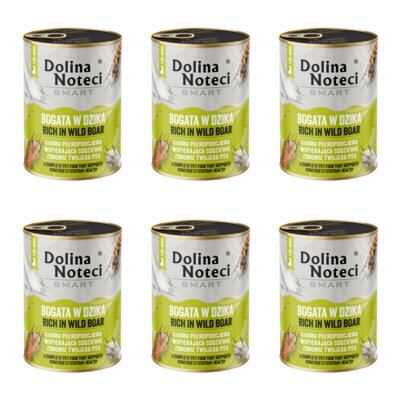 Karma dla psa DOLINA NOTECI Smart Bogata w dzika 6 x 400 g