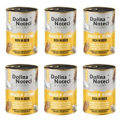 Karma dla psa DOLINA NOTECI Smart Bogata w jelenia 6 x 400 g