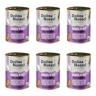 Karma dla psa DOLINA NOTECI Smart Bogata w gęś 6 x 400 g
