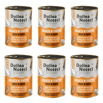Karma dla psa DOLINA NOTECI Smart Bogata w kaczkę 6 x 400 g