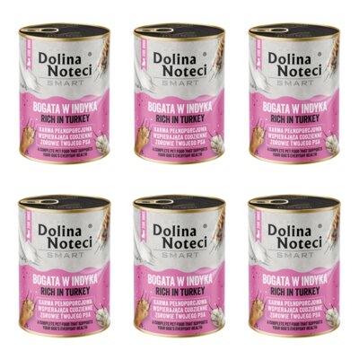 Karma dla psa DOLINA NOTECI Smart Bogata w indyka 6 x 400 g