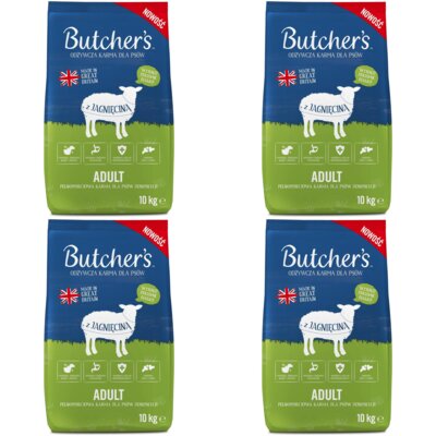 Karma dla psa BUTCHER'S Original Adult Jagnięcina 4 x 10 kg