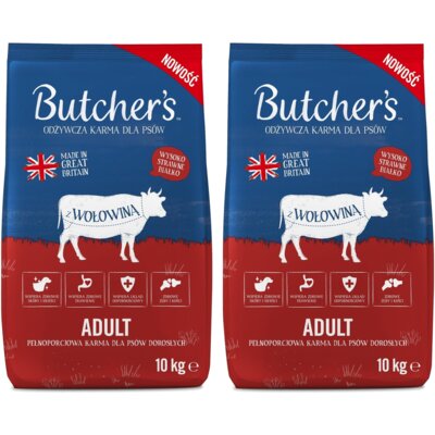Karma dla psa BUTCHER'S Original Wołowina 2 x 10 kg