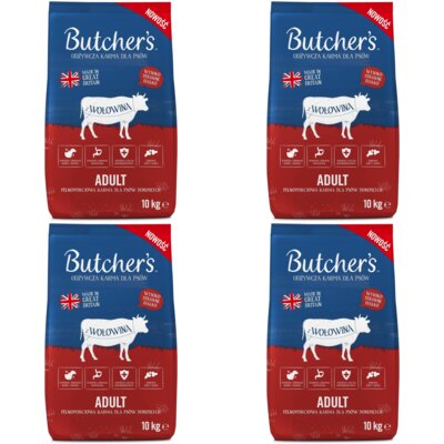 Karma dla psa BUTCHER'S Original Wołowina 4 x 10 kg
