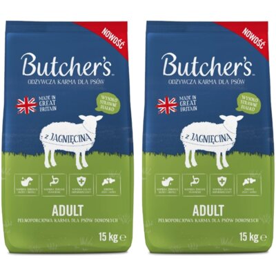 Karma dla psa BUTCHER'S Original Adult Jagnięcina 2 x 15 kg