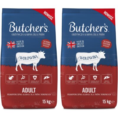 Karma dla psa BUTCHER'S Original Wołowina 2 x 15 kg