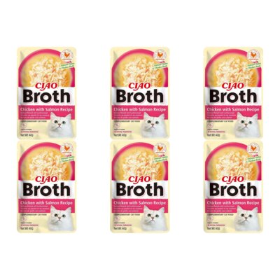 Przysmak dla kota INABA Ciao Broth Kurczak z łososiem w bulionie 6 x 40 g