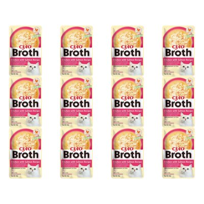 Przysmak dla kota INABA Ciao Broth Kurczak z łososiem w bulionie 12 x 40 g