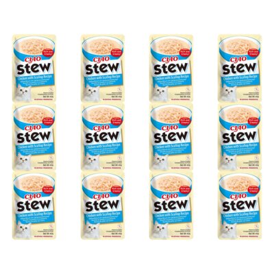 Przysmak dla kota INABA Ciao Stew Kurczak z przegrzebkiem 12 x 40 g