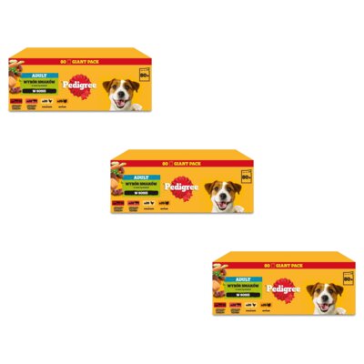 Karma dla psa PEDIGREE Adult Wybór Smaków z warzywami w sosie (240 x 100 g)