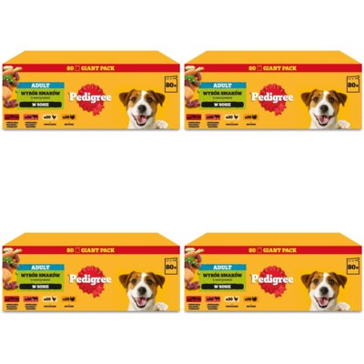 Karma dla psa PEDIGREE Adult Wybór Smaków z warzywami w sosie (320 x 100 g)