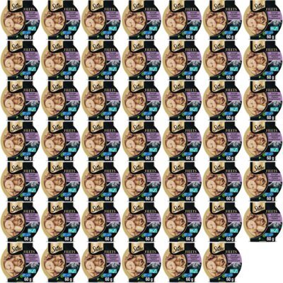 Karma mokra dla kota SHEBA Tacka Sos Krewetka Kurczak 48 x 60 g