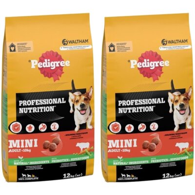 Karma dla psa PEDIGREE Professional Nutrition Adult Mini z Wołowiną i warzywami 2 x 12 kg
