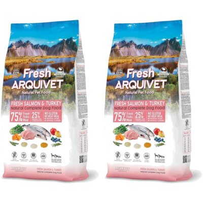 Karma dla psa ARQUIVET Fresh Półwilgotna Łosoś z indykiem 2 x 10 kg
