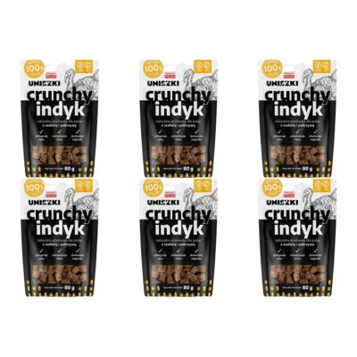 Przysmak dla psa UNISZKI Crunchy Indyk z szałwią i pokrzywą 6 x 80 g