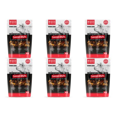 Przysmak dla psa UNISZKI Wieprzowy Kęs Bacon Style 6 x 40 g