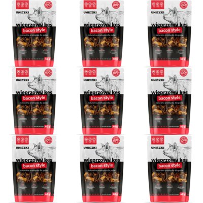 Przysmak dla psa UNISZKI Wieprzowy Kęs Bacon Style 9 x 40 g
