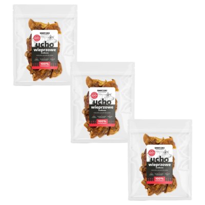 Gryzak dla psa UNISZKI Ucho wieprzowe środkowe 3 x 500 g