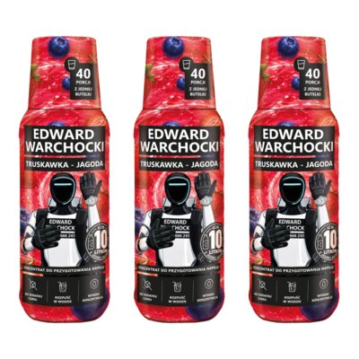 Koncentrat napoju EDWARD WARCHOCKI Truskawka-Jagoda 3 x 500 ml