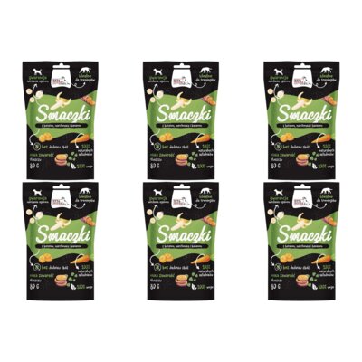 Przysmak dla psa SYTA MICHA Smaczki z batatem, marchewką i bananem Wege 6 x 80 g