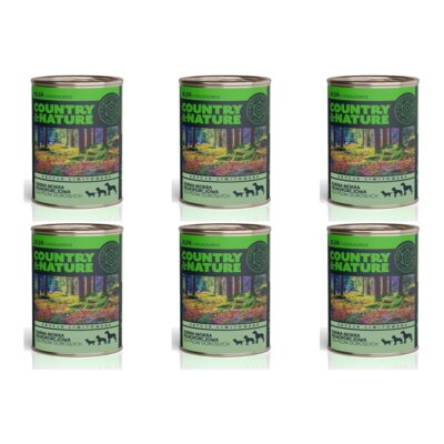 Country&Nature Jeleń 91% z jabłkiem i kaszą kuskus monoproteinowa mokra karma dla psa 6 x 800 g