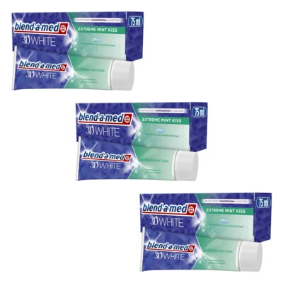 Pasta do zębów BLEND-A-MED 3D White Extreme Mint Kiss 3 x 75 ml