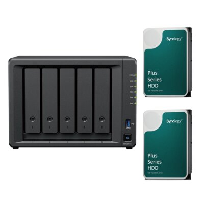 Serwer plików SYNOLOGY DiskStation DS1525neo+ 4GB RAM + Dysk SYNOLOGY HAT3300 4TB HDD (2 szt.)