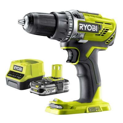 Wiertarko-wkrętarka RYOBI ONE+ R18DD3-0 + Akumulator RYOBI RC18120-125 2.5Ah 18V + Ładowarka