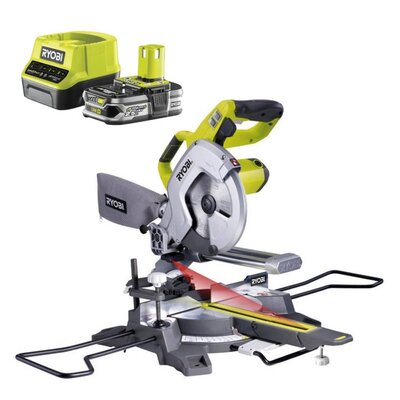 Pilarka ukosowa RYOBI EMS216L + Akumulator RYOBI RC18120-125 2.5Ah 18V + Ładowarka