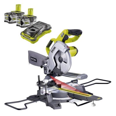 Pilarka ukosowa RYOBI EMS216L + Akumulator RYOBI RC18150-250 5Ah 18V + Ładowarka
