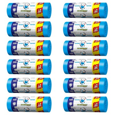 Worki na śmieci JAN NIEZBĘDNY 120L (120 sztuk) Niebieski