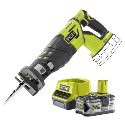 Piła szablasta RYOBI R18RS7-0 + Akumulator RYOBI RC18120-150 5Ah 18V + Ładowarka